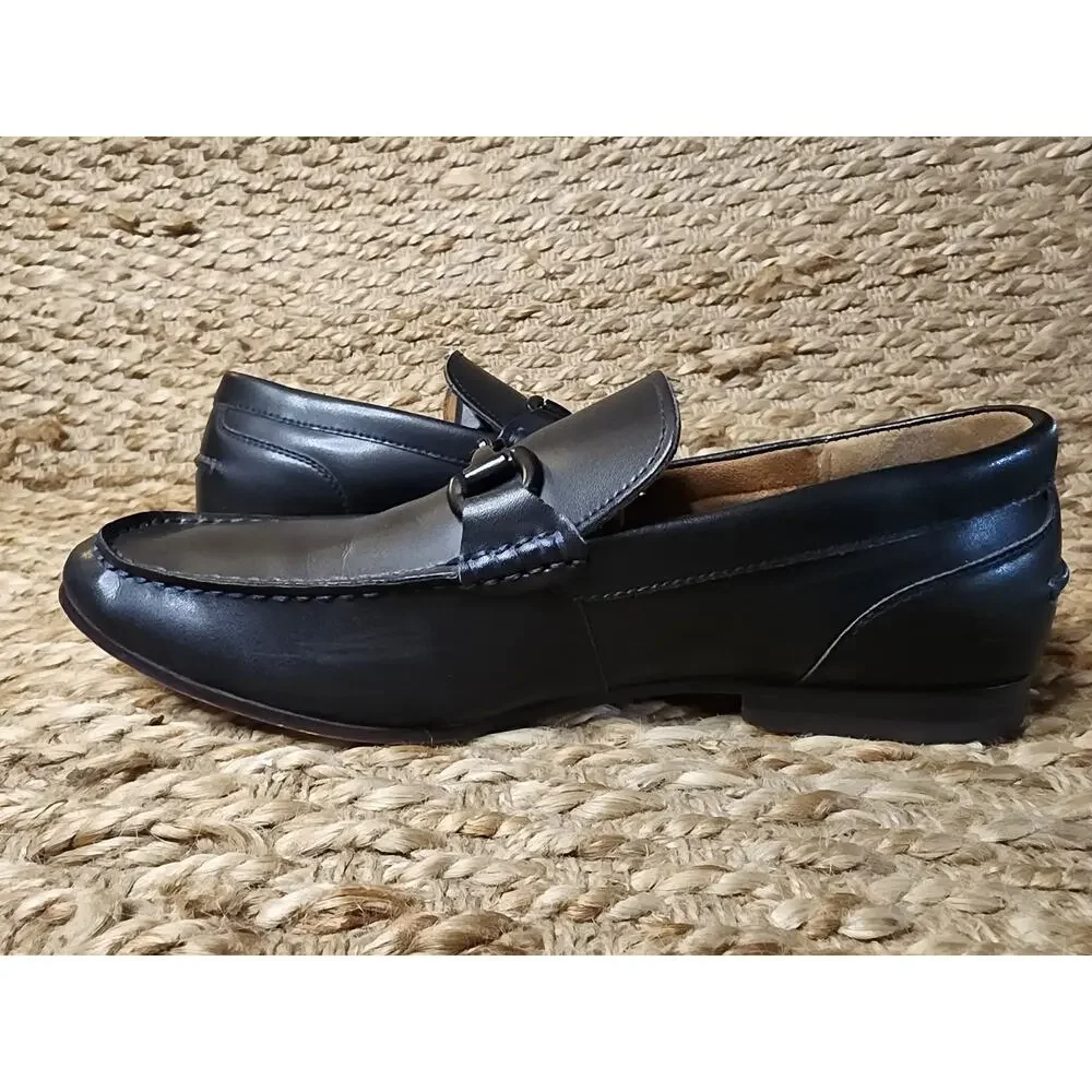 Kenneth Cole Collin Bit Loafer Dress Shoes Size 9.5 Black Leather New York